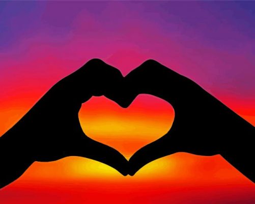 Sunset Heart paint by numbers