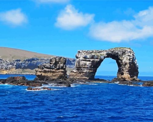 Darwin Arch Ecuador paint by number