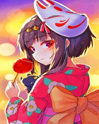 Megumin In A Kimono paint by number