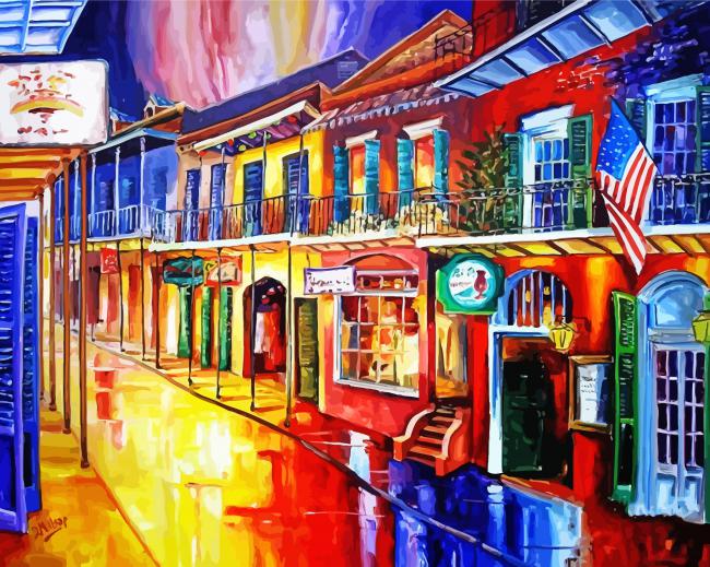 New Orleans Bourbon Street paint by numbers
