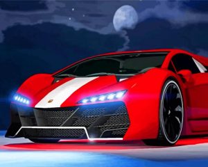 Red Lamborghini Zentorno paint by numbers