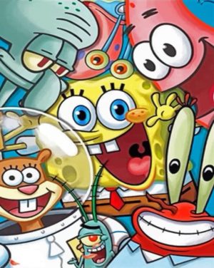 Sponge Bob Square pants Characters paint by number