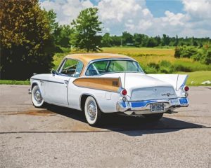 White Studebaker Car paint by number
