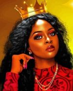 Black Queen With Crown paint by numbers