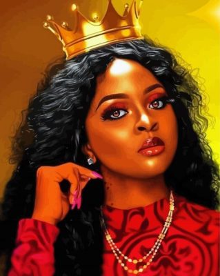 Black Queen With Crown paint by numbers