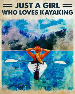 Girl Kayak Art paint by numbers