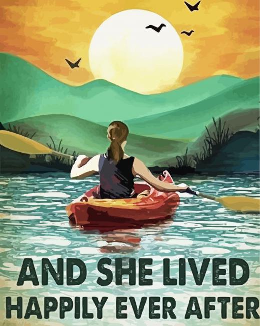 Girl Kayak paint by numbers