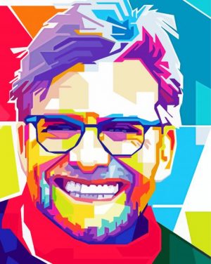 Colorful Jurgen Klopp paint by numbers