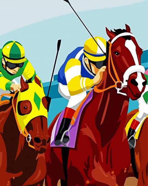 Race Horses Illustration paint by numbers