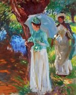 Abstract Ladies With Parasols paint by numbers