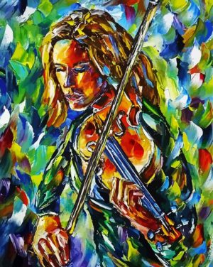 Abstract Violinist Lady paint by numbers
