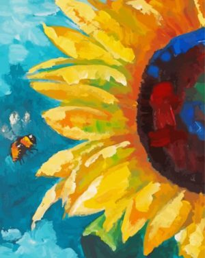 Sunflower And Bee paint by numbers