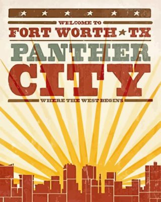 Aesthetic Fort Worth Texas paint by numbers