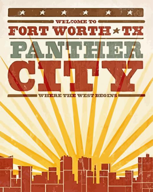 Aesthetic Fort Worth Texas paint by numbers