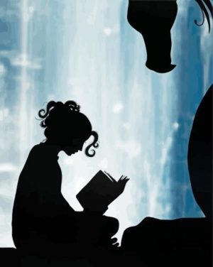 Girl Reading For A Dragon paint by numbers