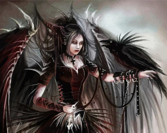 Gothic Angel paint by numbers
