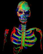 Aesthetic Neon Skull paint by numbers