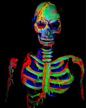 Aesthetic Neon Skull paint by numbers