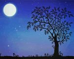 Aesthetic Night Tree paint by numbers