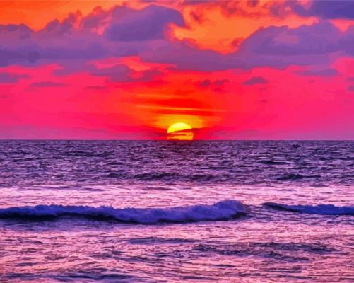 Red Sunset paint by numbers