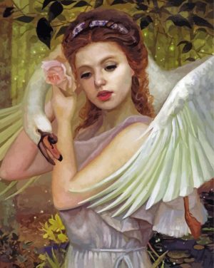 Woman And Swan paint by numbers
