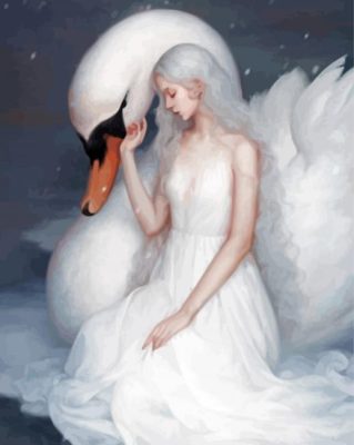 Woman And Swan paint by numbers