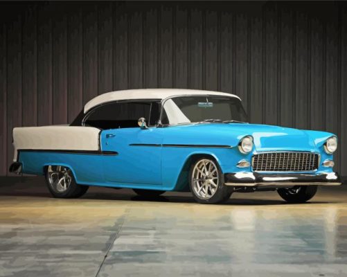 Blue 1955 Chevrolet Car paint by numbers