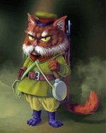 Aesthetic Cat Soldier paint by numbers