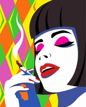 Aesthetic Cool Smoking Woman paint by numbers
