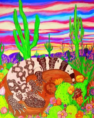Aesthetic Gila Monster paint by numbers 