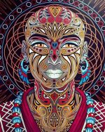 Psychedelic Black Woman paint by numbers