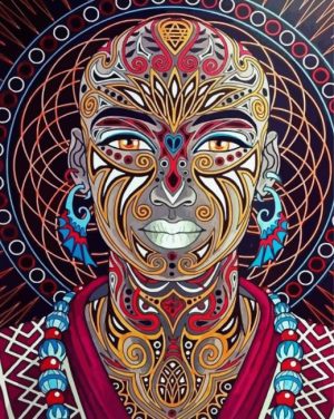Psychedelic Black Woman paint by numbers