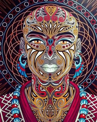 Psychedelic Black Woman paint by numbers 