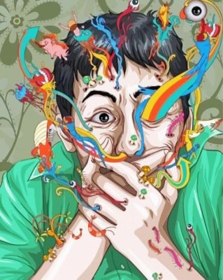 Aesthetic Psychedelic Head paint by numbers 