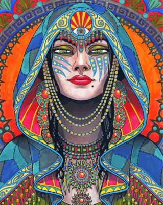 Psychedelic Woman paint by numbers