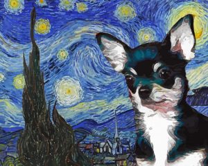 Chihuahua Starry Night paint by numbers