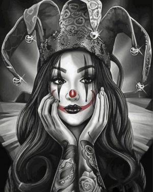 Black And White Joker Lady paint by numbers