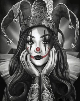 Black And White Joker Lady paint by numbers
