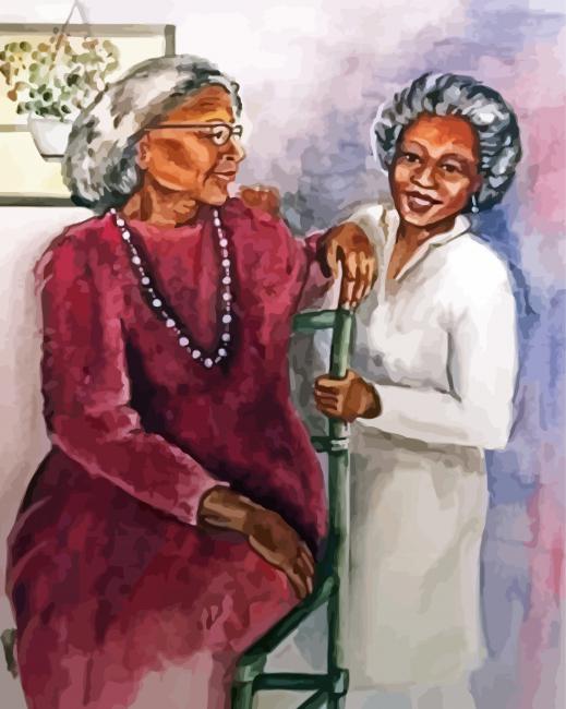 Black Old Friends paint by numbers