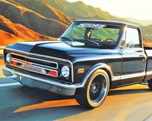Black Vintage Truck paint by numbers