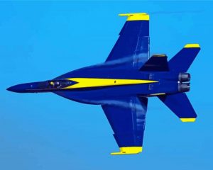 Blue Jet Aeroplane paint by numbers