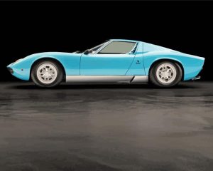 Blue Lamborghini Miura paint by numbers
