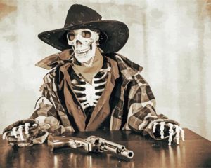 Cowboy Skeleton Illustration paint by numbers