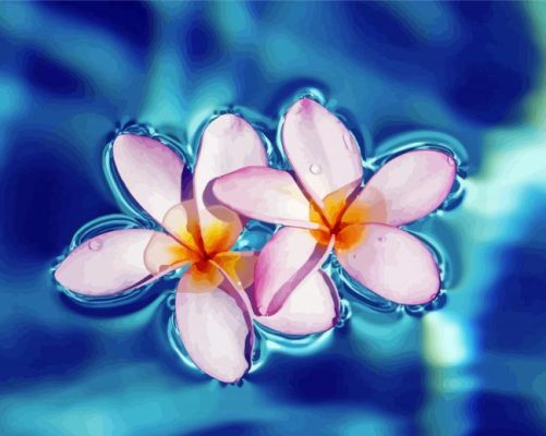 Cute Flowers On Water paint by numbers
