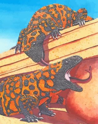Gila Monsters paint by numbers