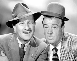 Monochrome Abbott And Costello paint by numbers