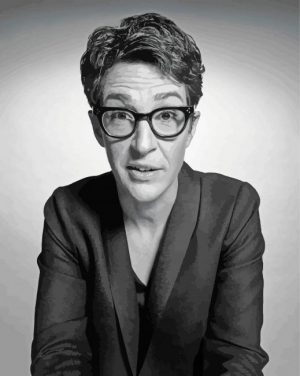 Monochrome Rachel Maddow paint by numbers
