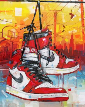 Red Air Jordan paint by numbers