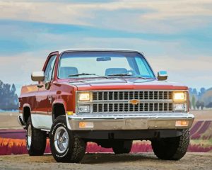 Red Vintage Truck paint by numbers