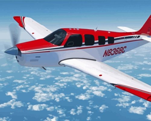 Flying Beechcraft Bonanza Airplane paint by numbers